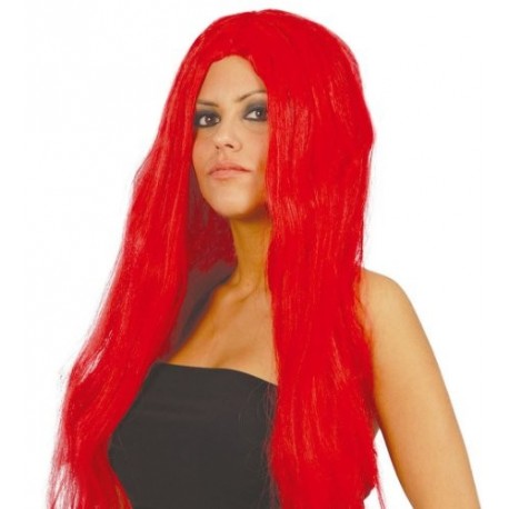 PARRUCCA LISCIA LUNGA COLORE ROSSO SUPER MELENA