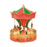 CARILLON GIOSTRA CON BALAUSTRA 28X22CM GIREVOLE ANIMALI UOMINI A CAVALLO SALISCENDI LUCI E MUSICA ELETTRONICA 8 MELODIE