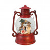 PALLA DI NEVE CARILLON SUONO E LUCI LANTERNA ROSSA ANTICATO 43X24X33CM IN VETRORESINA TOP QUALITY CON SCATOLA