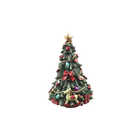 IL MONDO DI CARILLON ALBERO DI NATALE CHE GIRA 19X12X12CM ADDOBBATO MUSICALE MELODIA NATALIZIA TOP QUALITY CON SCATOLA