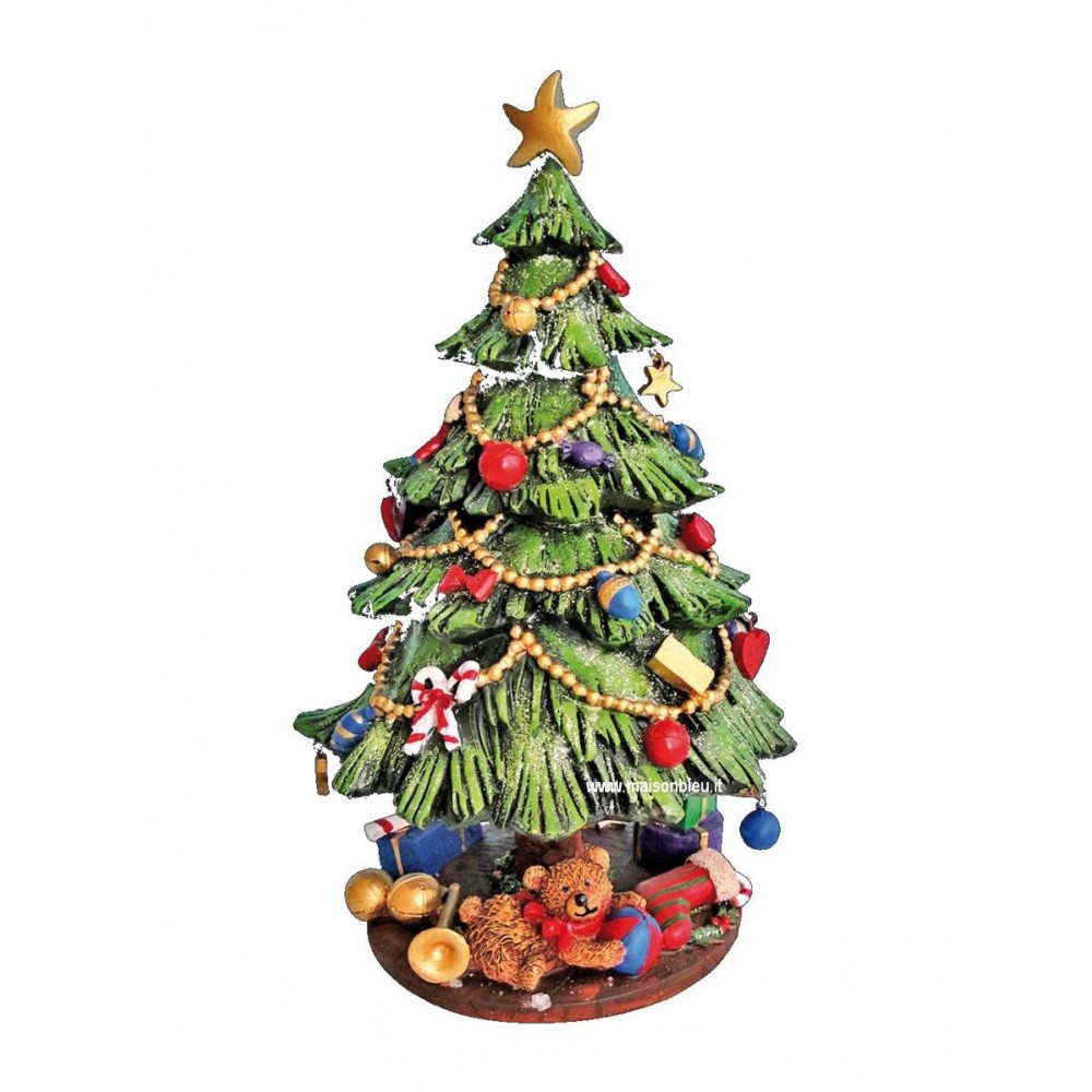 Royal Class - Carillon a Forma di Albero di Natale con Natività in Porcellana Colorata, Dim. 25 x 29 cm, Bomboniera Regalo per