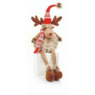 RENNA NATALIZIA MORBIDA PREMIER SITTING FLUFFY REINDEER LONG LEGS 65CM ARTICOLI DECORATIVI NATALE ALTA QUALITÀ