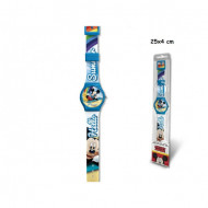 OROLOGIO DA POLSO ANALOGICO SLIM MICKEY MOUSE DISNEY IN PVC GRAFICA AZZURRO-BLU 24X4CM OROLOGIO TOPOLINO