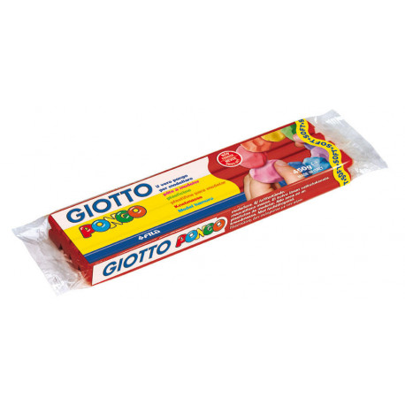 PANETTO PLASTILINA GIOTTO PONGO 450GR.SOFT IL VERO PONGO PER MODELLARE COLORE ROSSO NON ESSICCA. FILA MADE IN ITALY