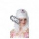 MASCHERA LADY CON PIZZ0 E ASTA COLORE ARGENTO