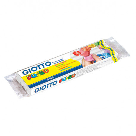 PANETTO PLASTILINA GIOTTO PONGO 450GR.SOFT IL VERO PONGO PER MODELLARE COLORE BIANCO NON ESSICCA. FILA MADE IN ITALY