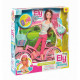 ELY GITA IN BICICLETTA BAMBOLINA 30CM CON BICICLETTA ROSA CESTINO CASCHETTO E ACCESSORI RSTA RSTOYS RONCHI QUALITY PRODU