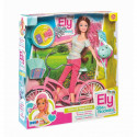 ELY GITA IN BICICLETTA BAMBOLINA 30CM CON BICICLETTA ROSA CESTINO CASCHETTO E ACCESSORI RSTA RSTOYS RONCHI QUALITY PRODU