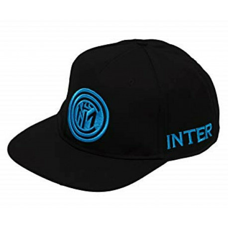 CAPPELLINO BASEBALL FC INTERNAZIONALE NERO CON LOGO RICAMATO 100%COT.TG.UN ADULTO PRODOTTO UFFICIALE PERSEO TRADE ITALY