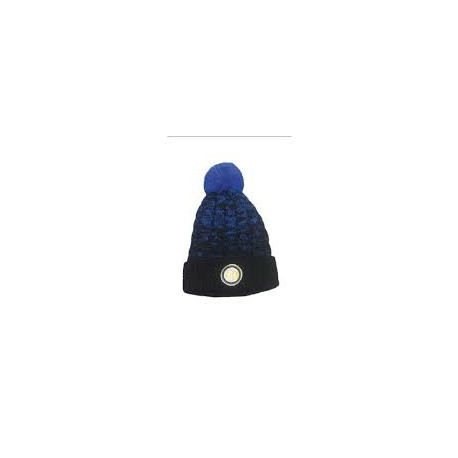 CAPPELLINO INVERNALE CON PON PON FC INTERNAZIONALE NEROAZZURRO LOGO RICAMATO PRODOTTO UFFICIALE PERSEO TRADE ITALY