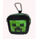 PORTAMONETE CON MOSCHETTONE MINECRAFT MOJANG ORIGINAL VERDE NERO PIXEL 10X8X3,5CM DISTRIB. DA PANINI SCUOLA ITALY