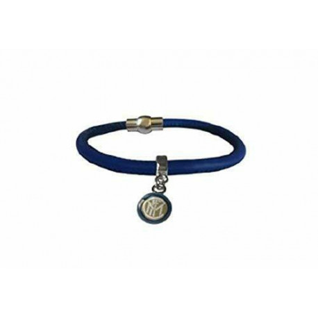 BRACCIALE CON CIONDOLO LOGO FC INTERNAZIONALE CORDONCINO NEROAZZURRO PRODOTTO UFFICIALE MIGLIARDI ITALY