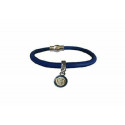 BRACCIALE CON CIONDOLO LOGO FC INTERNAZIONALE CORDONCINO NEROAZZURRO PRODOTTO UFFICIALE MIGLIARDI ITALY