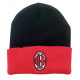 CAPPELLINO INVERNALE AC MILAN NERO BANDA ROSSA CON LOGO RICAMATO BERRETTO RIBALTA PRODOTTO UFFICIALE 3R SPORT ITALY