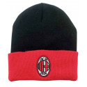 CAPPELLINO INVERNALE AC MILAN NERO BANDA ROSSA CON LOGO RICAMATO BERRETTO RIBALTA PRODOTTO UFFICIALE 3R SPORT ITALY