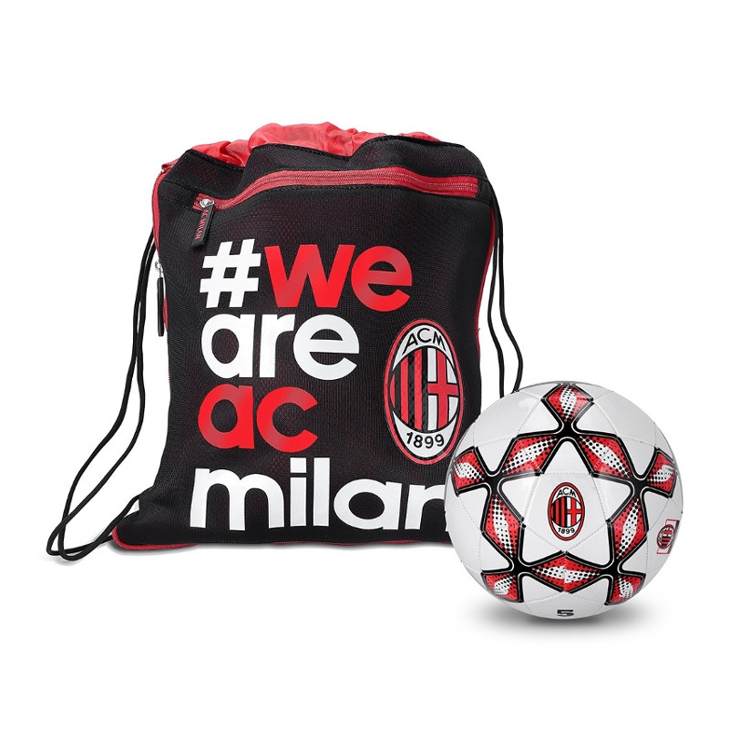 Zaino Milan Rosso/nero - Pallone in omaggio - Tasca porta pallone