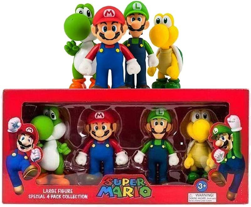 SET REGALO CONFEZIONE 4 PERSONAGGI SUPER MARIO DA 13CM SUPERMARIO ORIGINAL  NINTENDO SCATOLA 4 PUPAZZI ASSORTITI - Parole e Pensieri