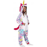 COSTUME UNICORNO BIMBA 10/12 ANNI PIGIAMONE TUTA CON CAPUCCIO PER TRAVESTIMENTI DI CARNEVALE A TEMA FIABE NO ACCESSORI