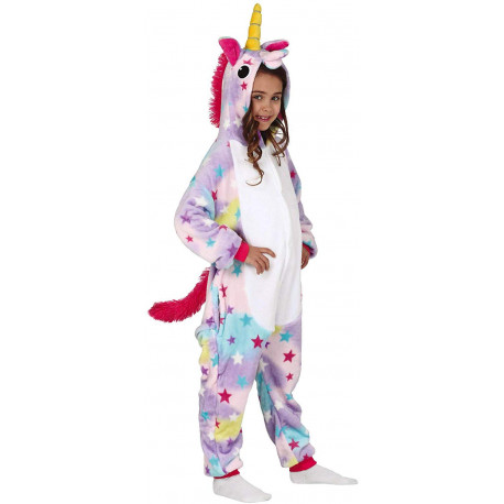 COSTUME UNICORNO BIMBA 7/9 ANNI PIGIAMONE TUTA CON CAPUCCIO PER TRAVESTIMENTI DI CARNEVALE A TEMA FIABE NO ACCESSORI