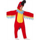 COSTUME CARNEVALE PAPPAGALLO 7/9 ANNI VESTITO COMPLETO TUTA CON CAPUCCIO PER TRAVESTIMENTI A TEMA ANIMALI NO ACCESSORI