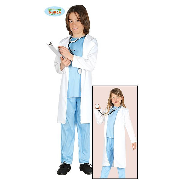 COSTUME CARNEVALE INFERMIERA DOTTORE BAMBINI 5/6 ANNI VESTITO DA MEDICO  CHIRURGO CAMICE T-SHIRT PANTALONI NO ACCESSORI - Parole e Pensieri