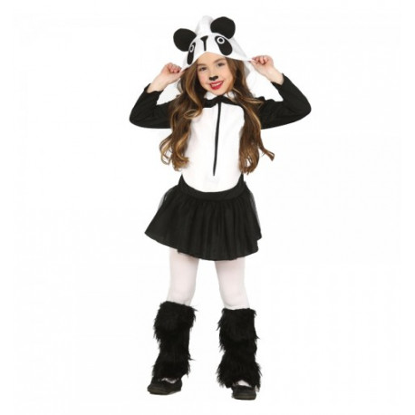 COSTUME CARNEVALE ORSO PANDA BIMBA 7/9ANNI VESTITO CON CAPUCCIO PER TRAVESTIMENTI E FESTE A TEMA ANIMALI NO ACCESSORI