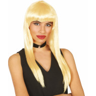 PARRUCCA BIONDA ORO CAPELLI LUNGHI BIONDI 120G.PER TRAVESTIMENTI DI CARNEVALE HALLOWEEN SCENE TEATRO E SPETTACOLI VARI