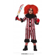 COSTUME CARNEVALE PAGLIACCIO ASSASSINO BABY 3/4 ANNI VESTITO CLOWN HORROR COMPLETO CAMICIA COLLO PANTALONI NO ACCESSORI