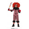 COSTUME CARNEVALE PAGLIACCIO ASSASSINO BABY 7/9 ANNI VESTITO CLOWN HORROR COMPLETO CAMICIA COLLO PANTALONI NO ACCESSORI