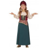 COSTUME CARNEVALE MEDIUM ZINGARA GITANA CARTOMANTE CHIROMANTE MAGA 5/6 ANNI VESTITO COPRICAPO E FOULARD NO ACCESSORI