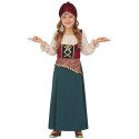 COSTUME CARNEVALE MEDIUM 7/9 ANNI ZINGARA GITANA CARTOMANTE CHIROMANTE MAGA VESTITO COPRICAPO E FOULARD NO ACCESSORI