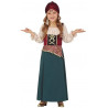 COSTUME CARNEVALE MEDIUM 7/9 ANNI ZINGARA GITANA CARTOMANTE CHIROMANTE MAGA VESTITO COPRICAPO E FOULARD NO ACCESSORI