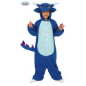 COSTUME CARNEVALE DRAGO BLU POKEMON 3/4 ANNI PIGIAMONE VESTITO DRAGON MONOTUTA COMPLETO CAPUCCIO ALI CODA NO ACCESSORI