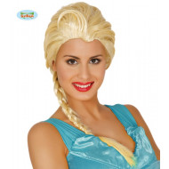 PARRUCCA BIONDA 1 TRECCIA PRINCIPESSA ELSA FROZEN PER FESTE E TRAVESTIMENTI CARNEVALE E PARTY VARI COD.4978 GUIRCA