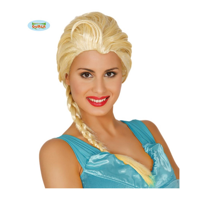 PARRUCCA BIONDA 1 TRECCIA PRINCIPESSA ELSA FROZEN PER FESTE E TRAVESTIMENTI  CARNEVALE E PARTY VARI COD.4978 GUIRCA - Parole e Pensieri