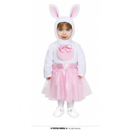 COSTUME CARNEVALE CONIGLIETTA BABY 12/24 MESI VESTITO C/CAPUCCIO PINK RABBIT A TEMA ANIMALI DELLA FATTORIA NO ACCESSORI