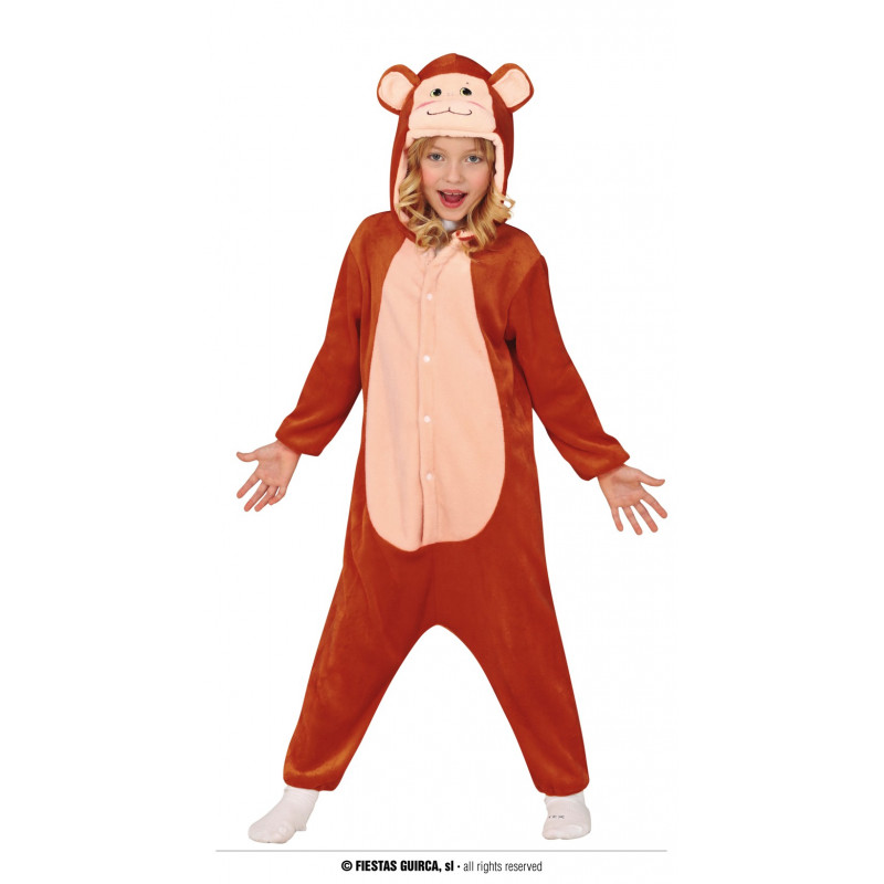 COSTUME CARNEVALE SCIMMIA BAMBINI 7 9 ANNI VESTITO COMPLETO TUTA