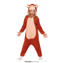 COSTUME CARNEVALE SCIMMIA BAMBINI 5/6 ANNI VESTITO COMPLETO TUTA CON CAPUCCIO E CODADI ANIMALI DELLA GIUNGLA NO ACCESSOR