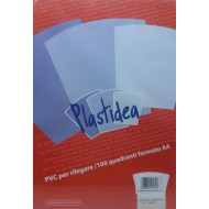 RISMA 100 FOGLI CRYSTAL BLU IN PVC QUADRANTI FORMATO A4 PER RILEGATURE