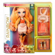 SCATOLA SET BAMBOLA POPPY ROWAN CON VESTITI DUE ABITI FASHION DOLL COLLECT THE RAINBOW ORIGINAL POPPY ROWAN ORANGE