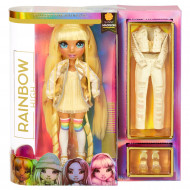 SCATOLA SET BAMBOLA DOLL POPPY ROWAN GIALLO ORO CON VESTITI DUE ABITI FASHION DOLL COLLECT THE RAINBOW ORIGINAL GOLD