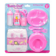 SET BABY DOLL ACCESSORI BAMBOLA 10 PEZZI PER GIOCARE A FARE LA MAMMA CON LA TUA BAMBOLA GIOCATTOLO AGES 3+