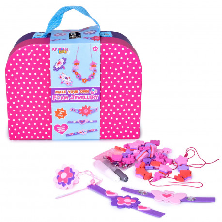 KREATIV KIDS VALIGETTA CREA IL TUO GIOIELLO IN FOAM CONTIENE ISTRUZIONI BRACCIALETTI E ACCESSORI PER CREARE GIOIELLI