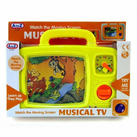 TV MUSICALE 30CM ANIMALI IN MOVIMENTO GIOCATTOLO EDUCATICO PER APPRENDIMENTO BAMBINI MUSICAL TV 12+MESI