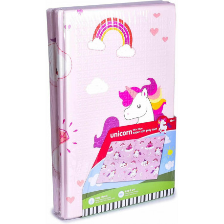 TAPPETINO GIOCO FOAM UNICORNO 120X90CM ROSA MORBIDISSIMO PER FAR GIOCARE IL TUO BAMBINO IN SICUREZZA.KANDYTOYS EXETER