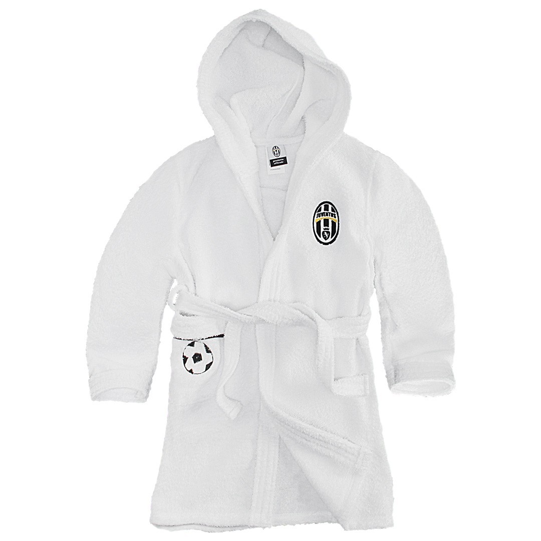 Peignoir Juventus Microfibre - Taille L - 100% Polyester - Produit Officiel - Lavable En Machine
