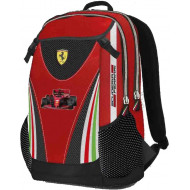 ZAINO SCUOLA ORGANIZZATO FERRARI KIDS 2 ZIP 1 TASCA STAMPA FORMULA UNO N°16 A RILIEVO PRODOTT.UFFIC.PANINI SCUOLA ITALY