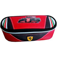 ASTUCCIO OVALE ORGANIZZATO FERRARI KIDS ORIGINAL 1 ZIP ROSSO CON STAMPA A RILIEVO FERRARI DISTRIB.DA PANINI SCUOLA ITALY