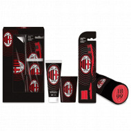 COFANETTO SET ORAL CARE 4PEZZI ASTUCCIO+BICCHIERE+DENTIFRICIO+SPAZZOLINO AC MILAN PRODOTTO UFFICIALE MODICO MILANO ITALY