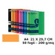 RISMA LUCE COLORI FORTI 50 FOGLI CARTONCINO ARANCIONE 200GR MQ.210X297MM A4 COPY INK JET LASER FAVINI MADE IN ITALY